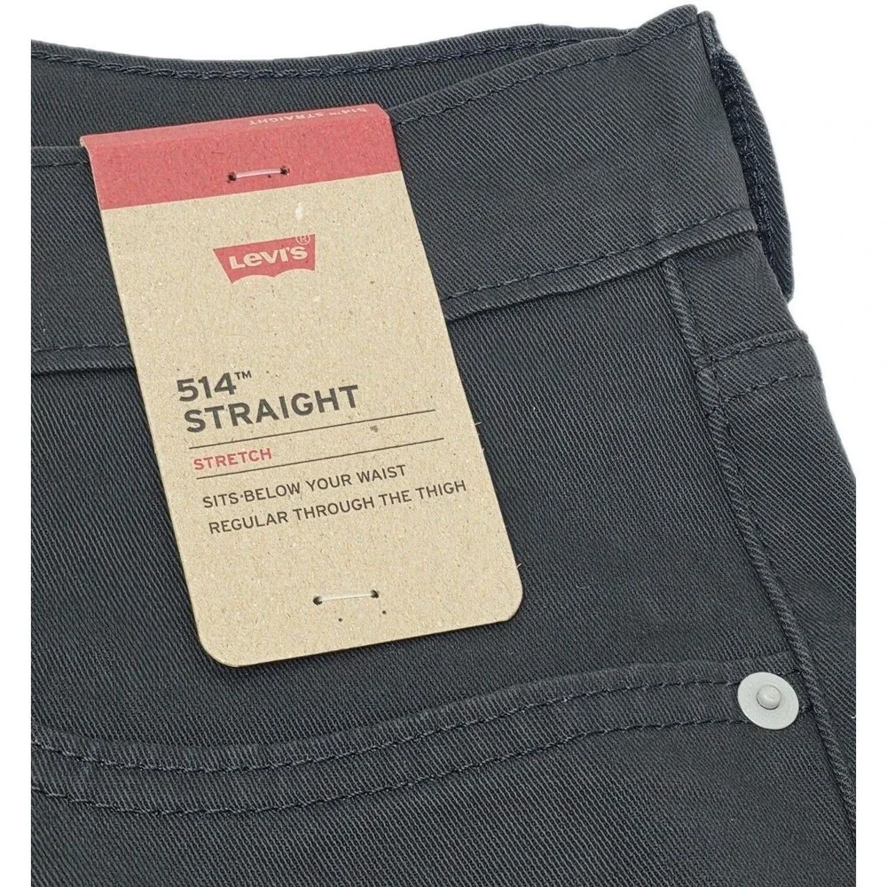 Levi's Men's 514 Straight Fit Cotton Twill Pant Dark Gray Stretch Size 36x29